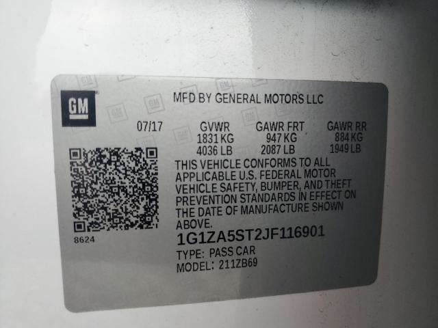 2018 CHEVROLET MALIBU L 1G1ZA5ST2JF116901