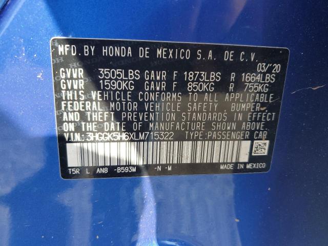 2020 HONDA FIT SPORT 3HGGK5H6XLM715322