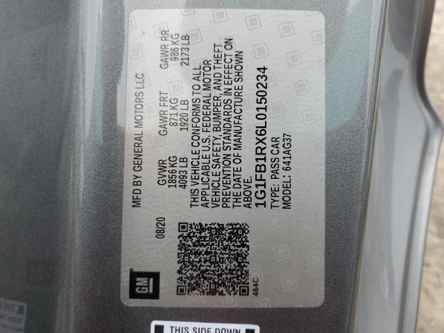 2020 CHEVROLET CAMARO LS 1G1FB1RX6L0150234
