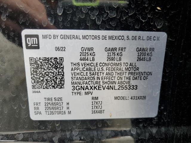 2022 CHEVROLET EQUINOX LT - 3GNAXKEV4NL255333
