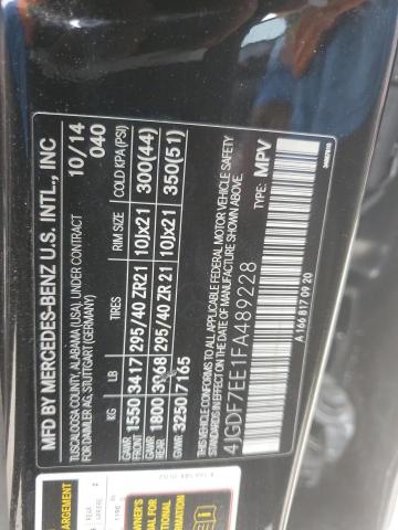 2015 MERCEDES-BENZ GL 63 AMG 4JGDF7EE1FA489228