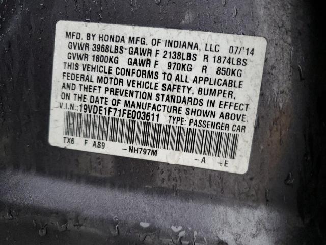 2015 ACURA ILX 20 TEC 19VDE1F71FE003611