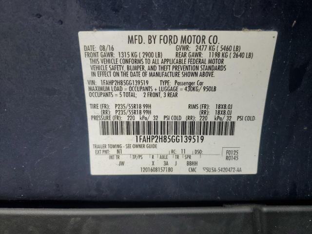 2016 FORD TAURUS SEL - 1FAHP2H85GG139519