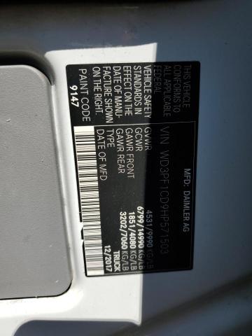 2017 MERCEDES-BENZ SPRINTER 3 WD3PF1CD9HP571503