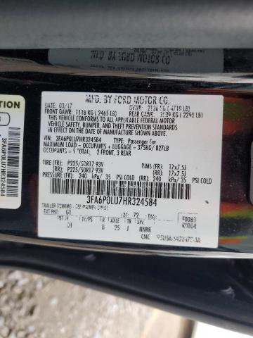 2017 FORD FUSION SE - 3FA6P0LU7HR324584