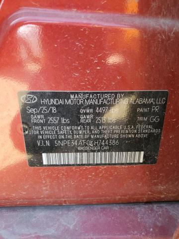 2019 HYUNDAI SONATA LIM - 5NPE34AF0KH744386