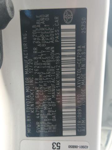2021 TOYOTA CAMRY XSE - 4T1K61AK1MU421863