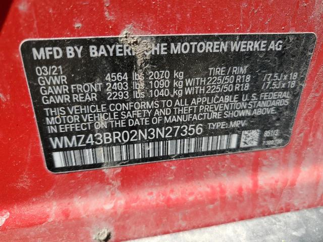 2022 MINI COOPER COU WMZ43BR02N3N27356