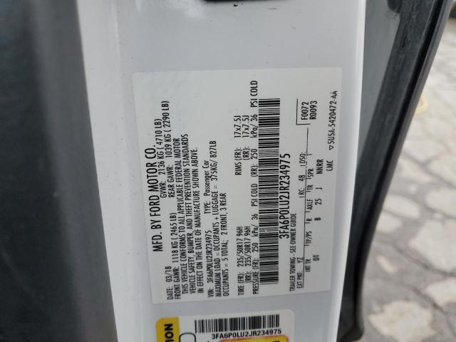 2018 FORD FUSION SE - 3FA6P0LU2JR234975