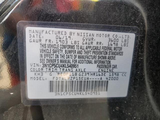 2019 NISSAN KICKS S - 3N1CP5CU4KL540951
