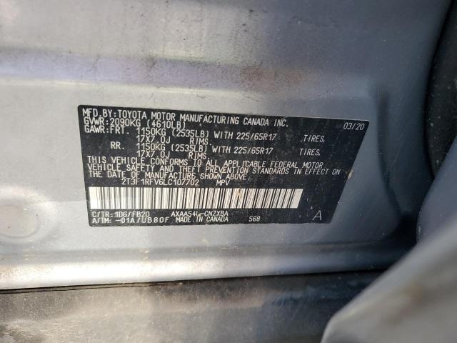 2020 TOYOTA RAV4 LE - 2T3F1RFV6LC107702