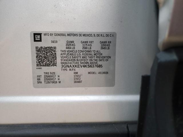 2019 CHEVROLET EQUINOX LT - 3GNAXKEV4KS637685