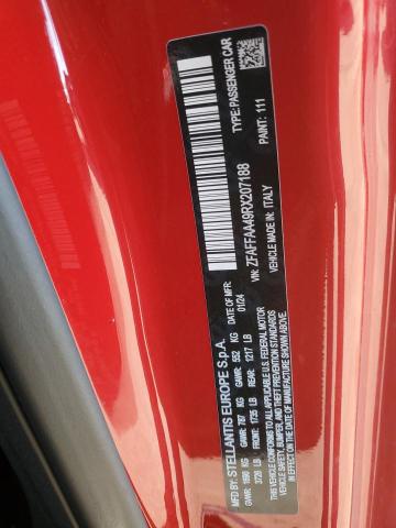 2024 FIAT 500 E RED ZFAFFAA49RX207188