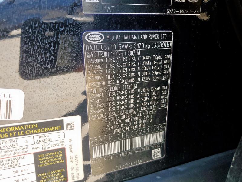 2019 LAND ROVER DISCOVERY - SALRT2RK0K2411719