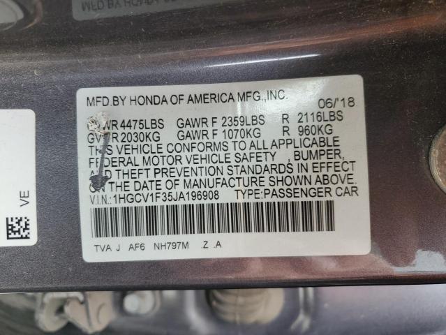 2018 HONDA ACCORD SPO - 1HGCV1F35JA196908