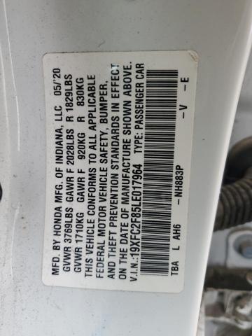 2020 HONDA CIVIC SPOR - 19XFC2F85LE017964