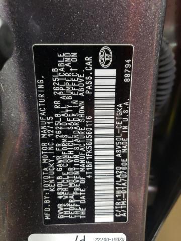 2016 TOYOTA CAMRY 4T1BF1FK5GU560116