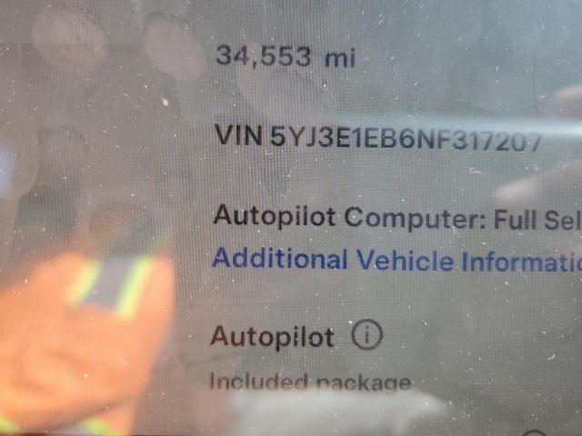 2022 TESLA MODEL 3 - 5YJ3E1EB6NF317207