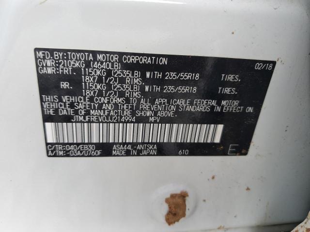 2018 TOYOTA RAV4 SE - JTMJFREV0JJ214994