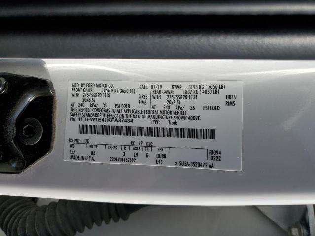 2019 FORD F150 SUPER - 1FTFW1E41KFA87434