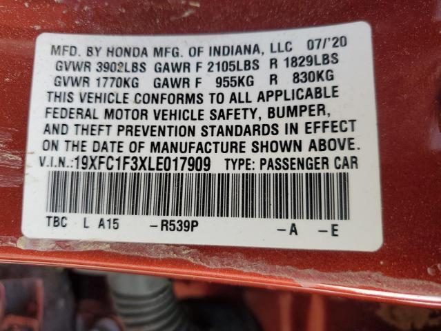 2020 HONDA CIVIC EX - 19XFC1F3XLE017909