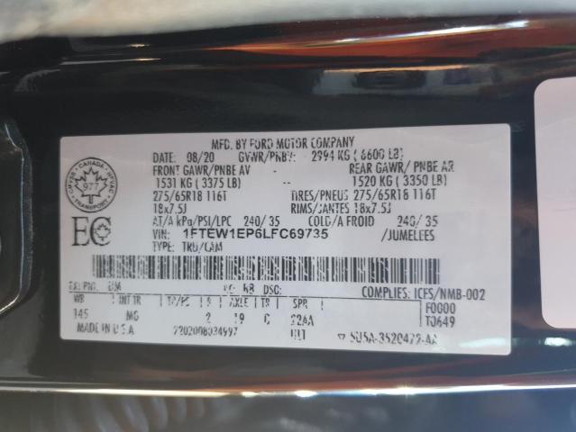 2020 FORD F150 SUPER - 1FTEW1EP6LFC69735