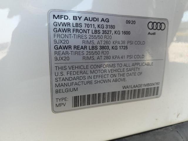 2021 AUDI E-TRON PRE - WA1LAAGE1MB004760