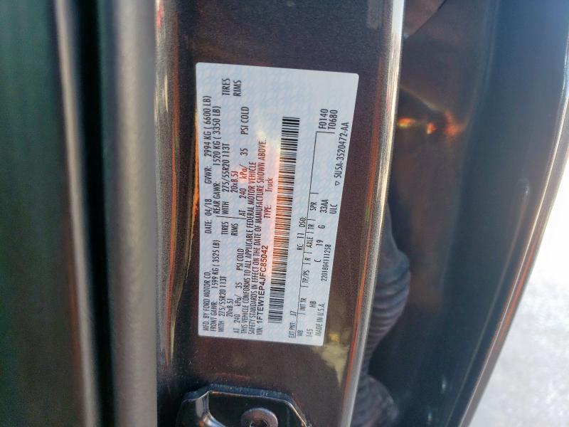 2018 FORD F150 SUPER - 1FTEW1EP4JFC85042