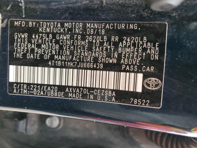 2018 TOYOTA CAMRY L - 4T1B11HK7JU666439
