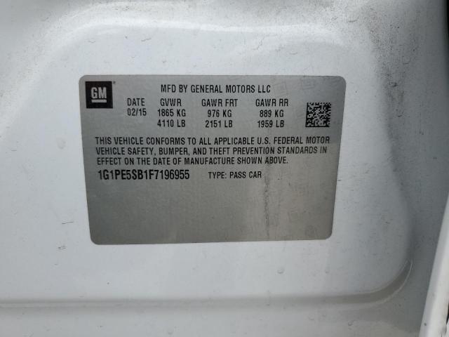 2015 CHEVROLET CRUZE LT - 1G1PE5SB1F7196955