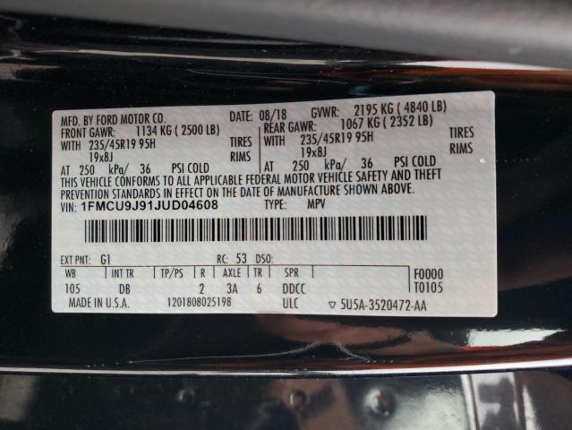 2018 FORD ESCAPE TIT - 1FMCU9J91JUD04608