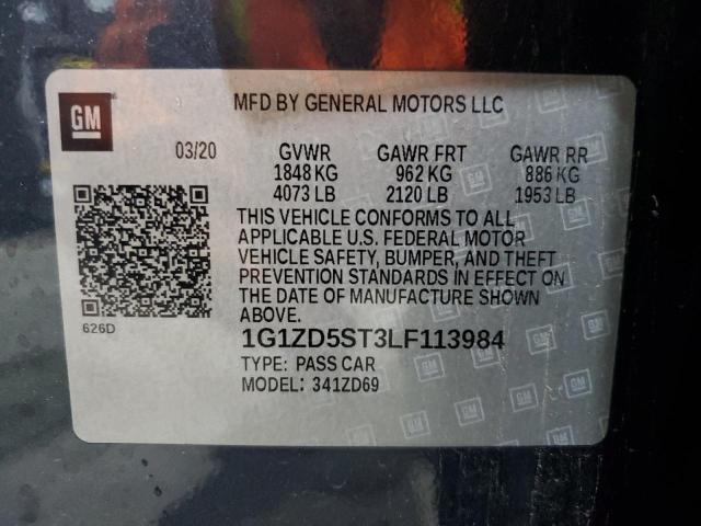 2020 CHEVROLET MALIBU LT - 1G1ZD5ST3LF113984