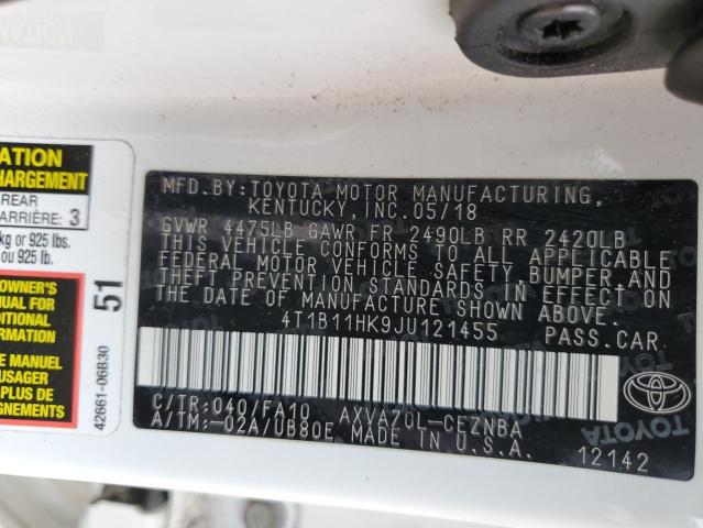 2018 TOYOTA CAMRY L - 4T1B11HK9JU121455