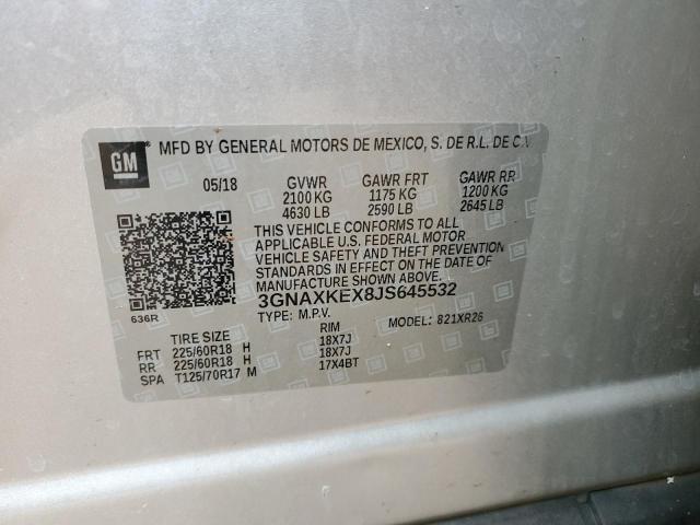 2018 CHEVROLET EQUINOX LT - 3GNAXKEX8JS645532