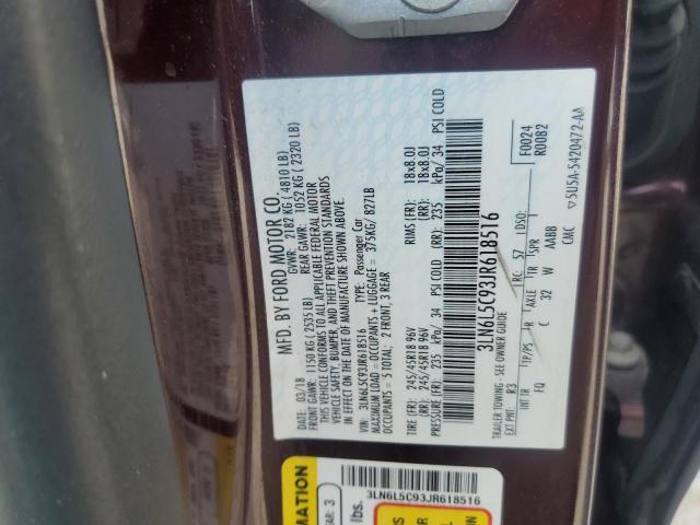 2018 LINCOLN MKZ SELECT 3LN6L5C93JR618516
