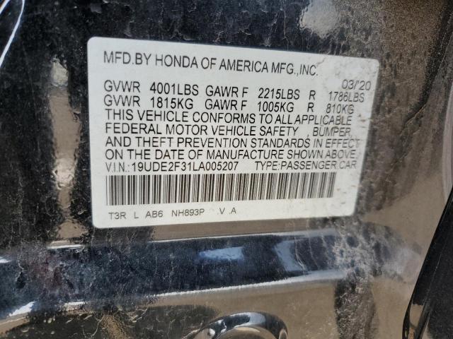 2020 ACURA ILX 19UDE2F31LA005207