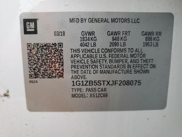2018 CHEVROLET MALIBU LS - 1G1ZB5STXJF208075