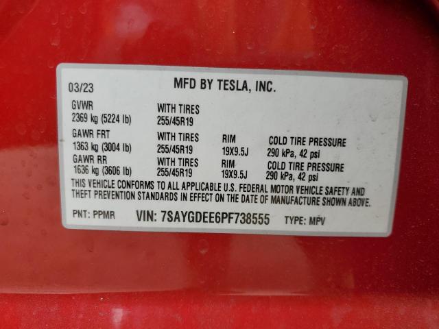 2023 TESLA MODEL Y - 7SAYGDEE6PF738555