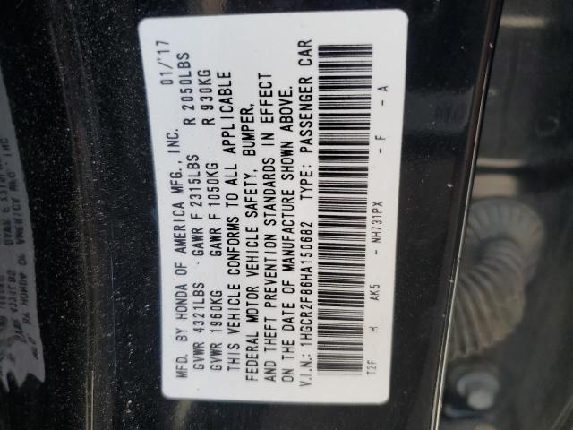 2017 HONDA ACCORD EXL - 1HGCR2F86HA150682