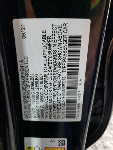 2021 HONDA ACCORD EXL - 1HGCV1F51MA083978