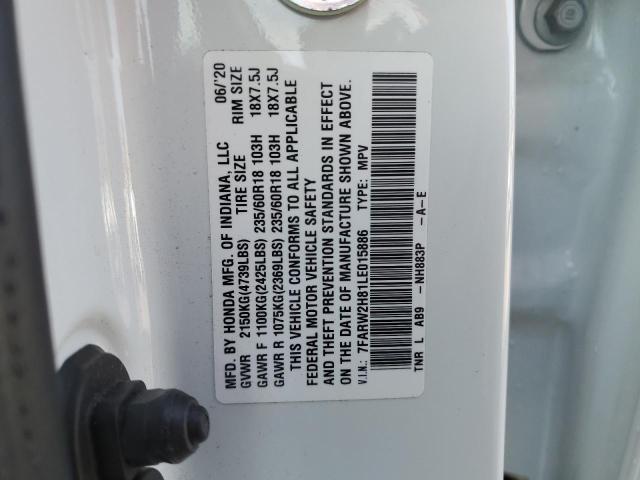 2020 HONDA CR-V EXL - 7FARW2H81LE015886