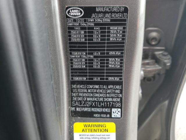 2020 LAND ROVER RANGE ROVE - SALZJ2FX1LH117198