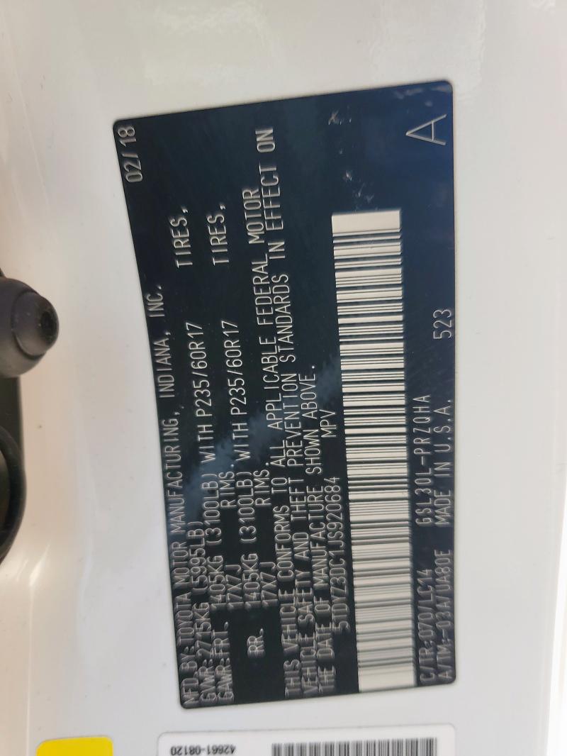 2018 TOYOTA SIENNA XLE - 5TDYZ3DC1JS920684