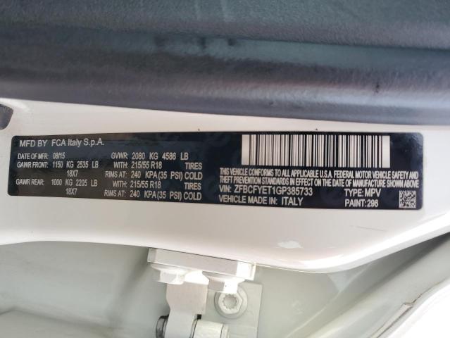 2016 FIAT 500X TREKK ZFBCFYET1GP385733