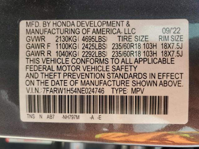 2022 HONDA CR-V EX 7FARW1H54NE024746