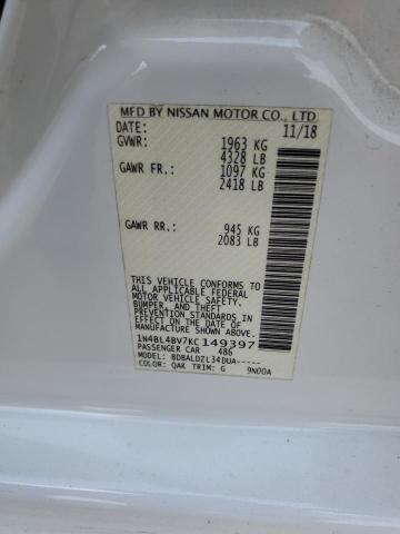 2019 NISSAN ALTIMA S - 1N4BL4BV7KC149397