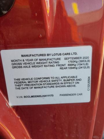 2020 LOTUS EVORA GT - SCCLMDDNXLHA11173