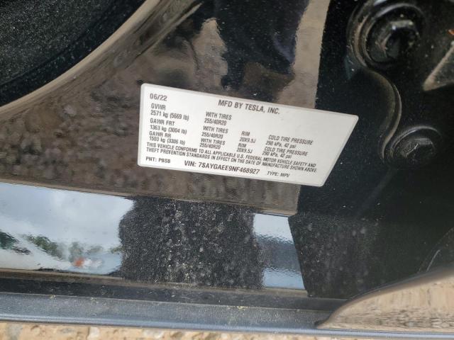 2022 TESLA MODEL Y - 7SAYGAEE9NF468927