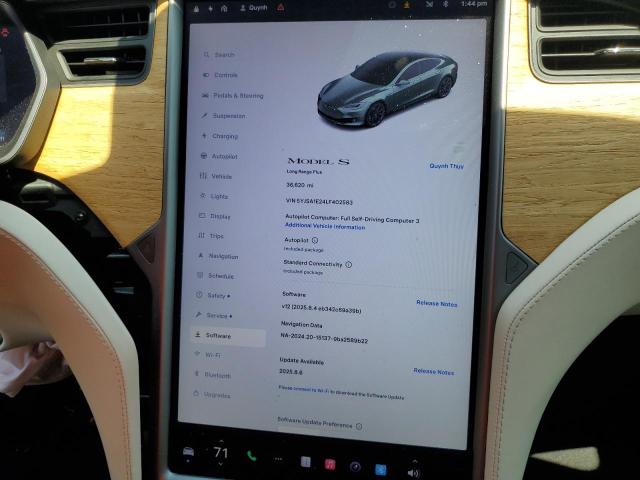 2020 TESLA MODEL S 5YJSA1E24LF402583