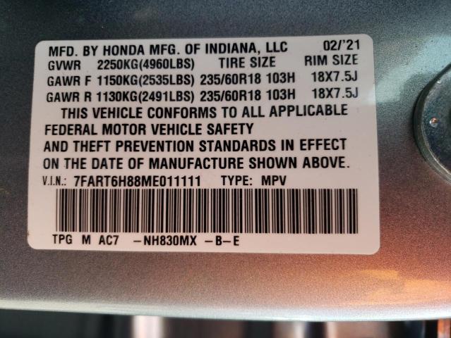 2021 HONDA CR-V 4D 4W 7FART6H88ME011111